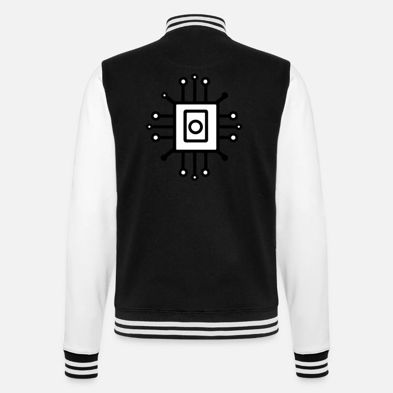 Digital Computer Chip Symbol - College-Sweatjacke - Schwarz/Weiß