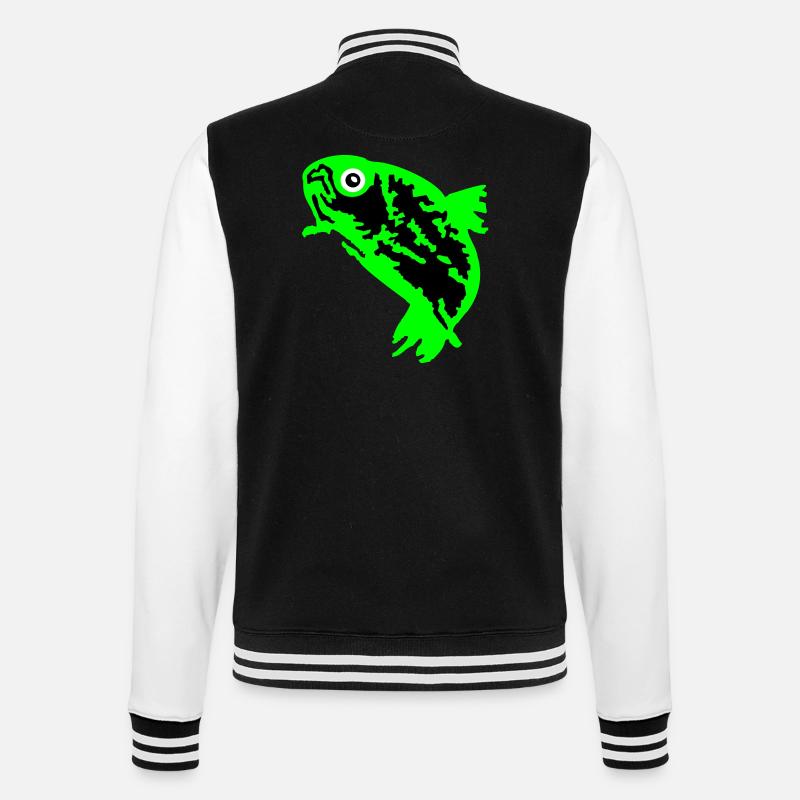 Forelle / Trout (3c) - College-Sweatjacke - Schwarz/Weiß