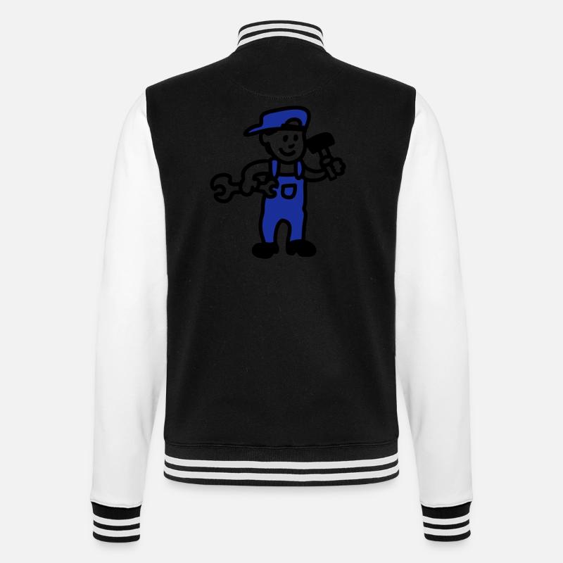 Handwerker - College-Sweatjacke - Schwarz/Weiß
