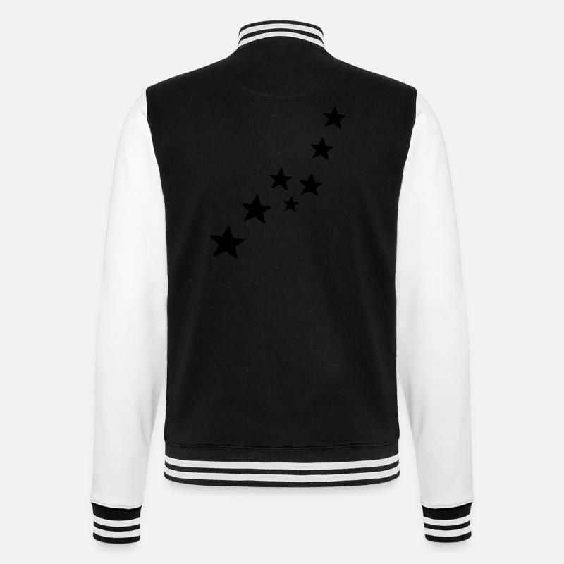 sterne - College-Sweatjacke - Schwarz/Weiß