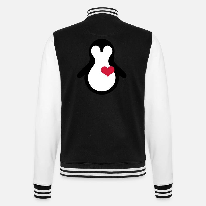 penguin with heart - Veste Teddy - noir/blanc