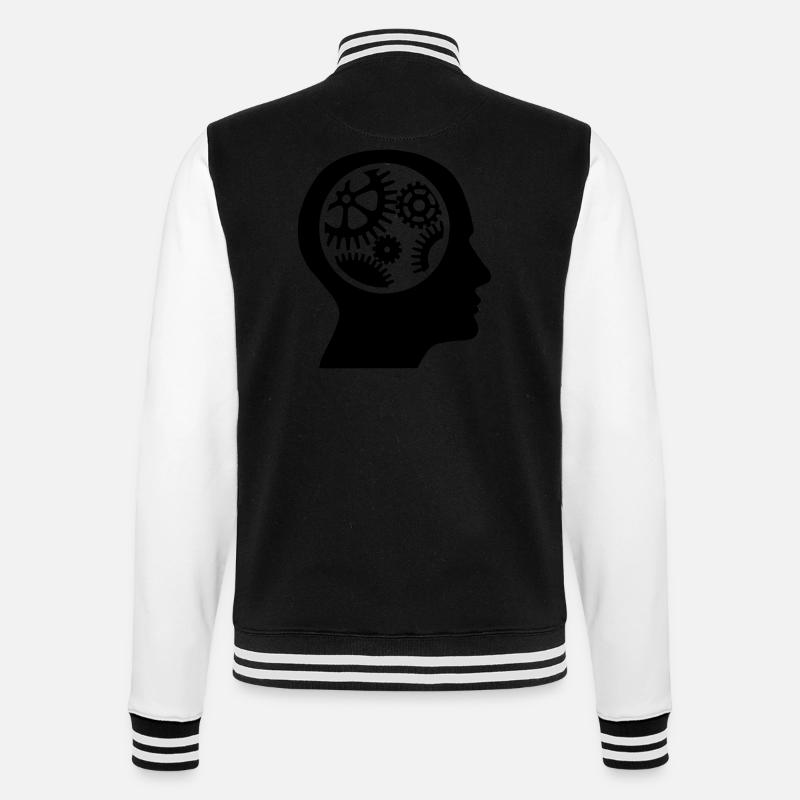 Engrenages dans la tête - silhouette - Veste Teddy - noir/blanc