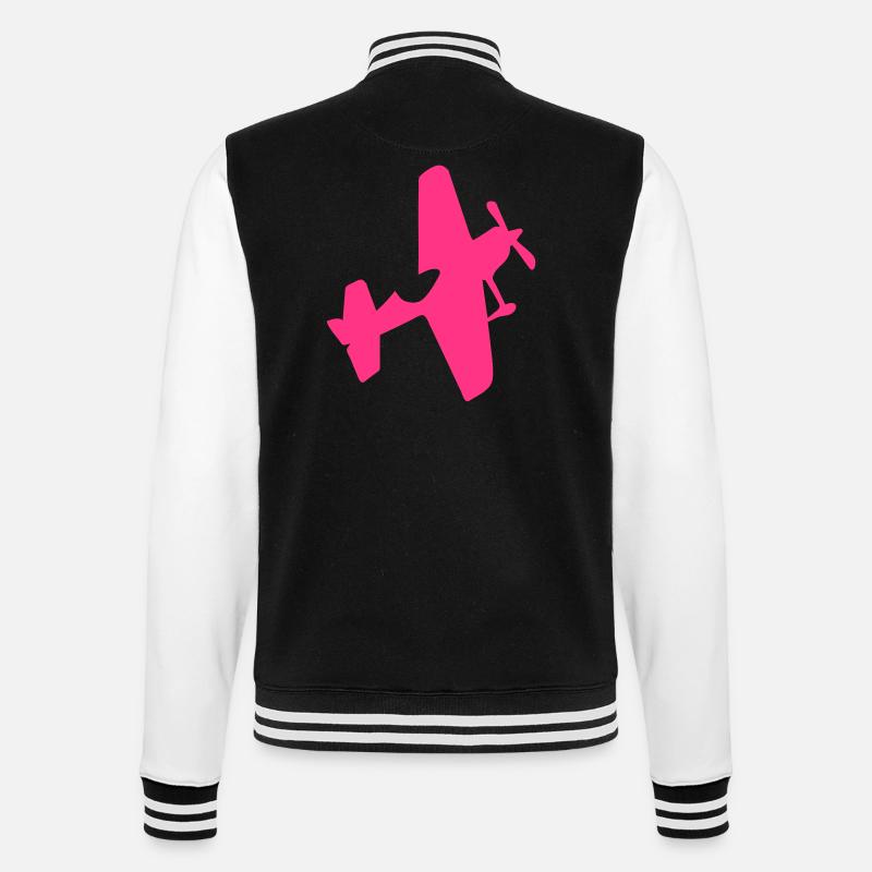 Luftkunstflug Flugzeug Flugzeuge flugzeu - College-Sweatjacke - Schwarz/Weiß