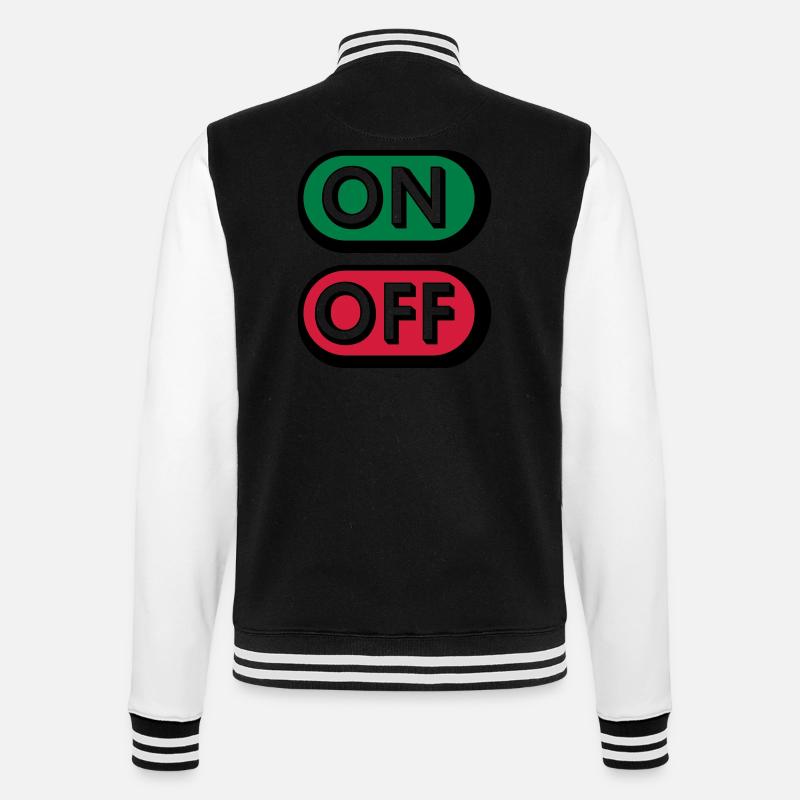 On Off Buttons - College Sweat Jacket - black/white