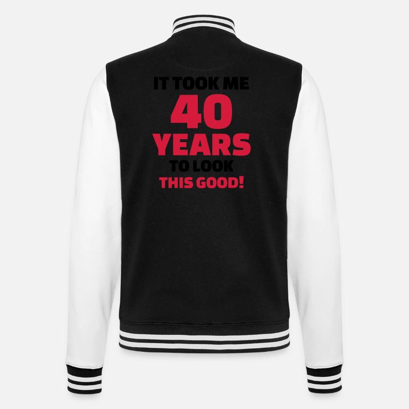 40 Years Birthday - College Sweat Jacket - black/white