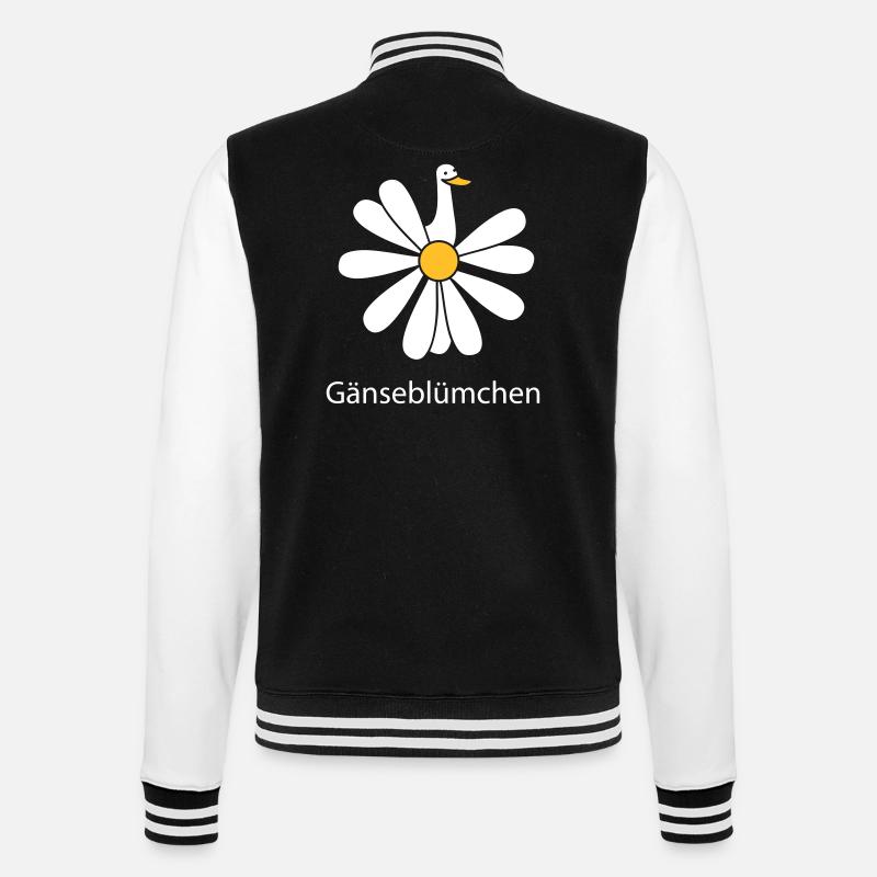 Gänseblümchen mit Gans - College-Sweatjacke - Schwarz/Weiß