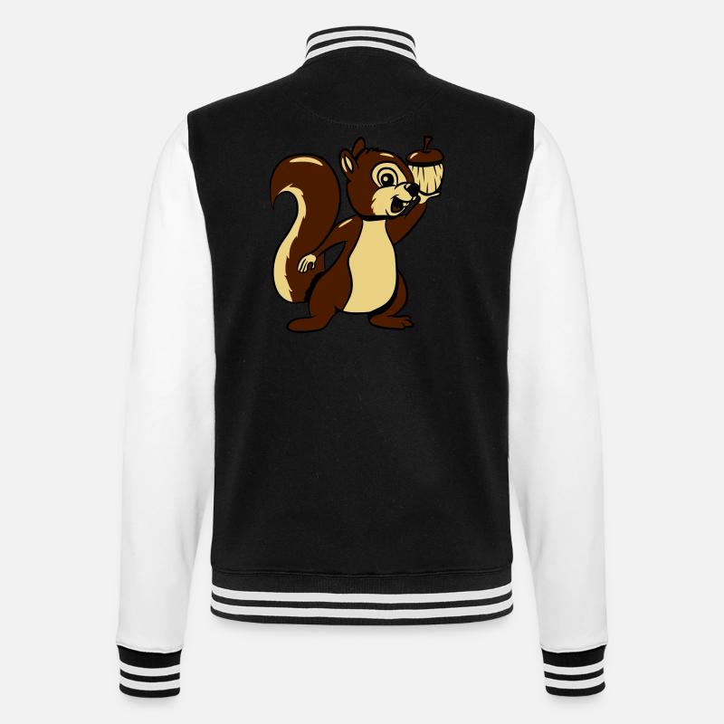 Eichhörmchen futter freude lieb - College-Sweatjacke - Schwarz/Weiß