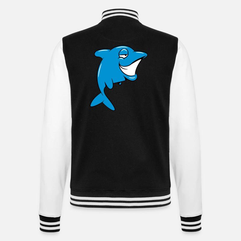 delfin witzig - College-Sweatjacke - Schwarz/Weiß
