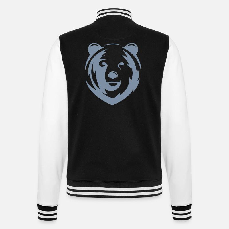 bear - College Sweat Jacket - black/white