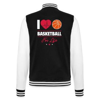 I Love Basketball – Forever a Baller - College Sweat Jacket - black/white - Back - Marisol (170cm)
