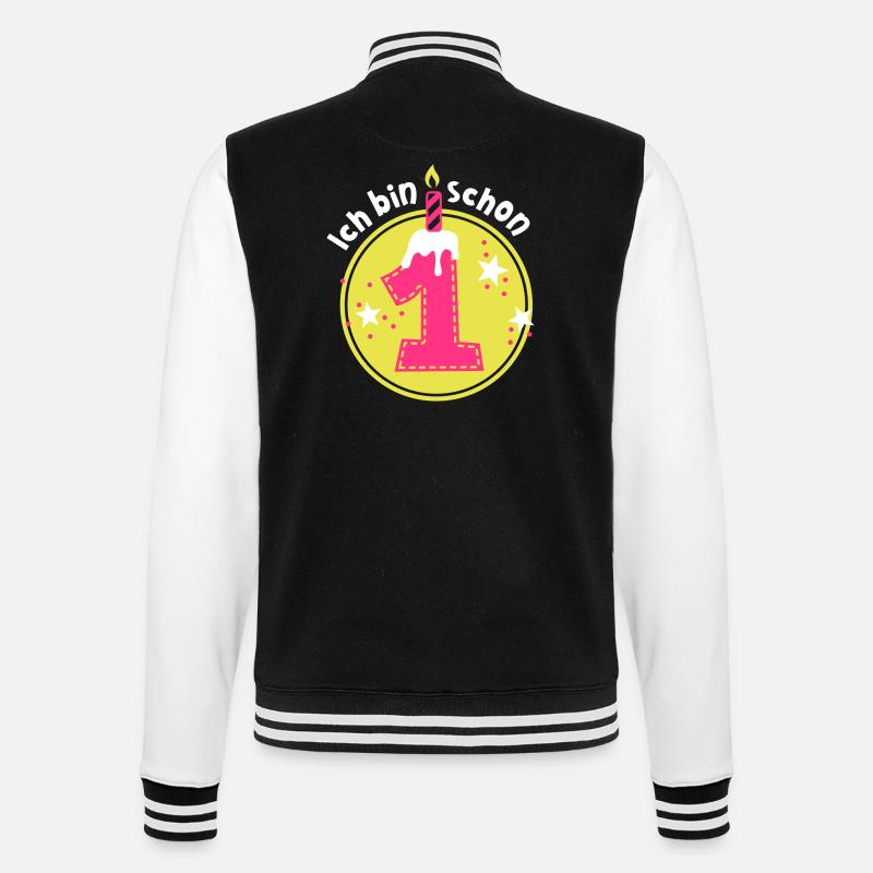 Just one year old - College Sweat Jacket - black/white