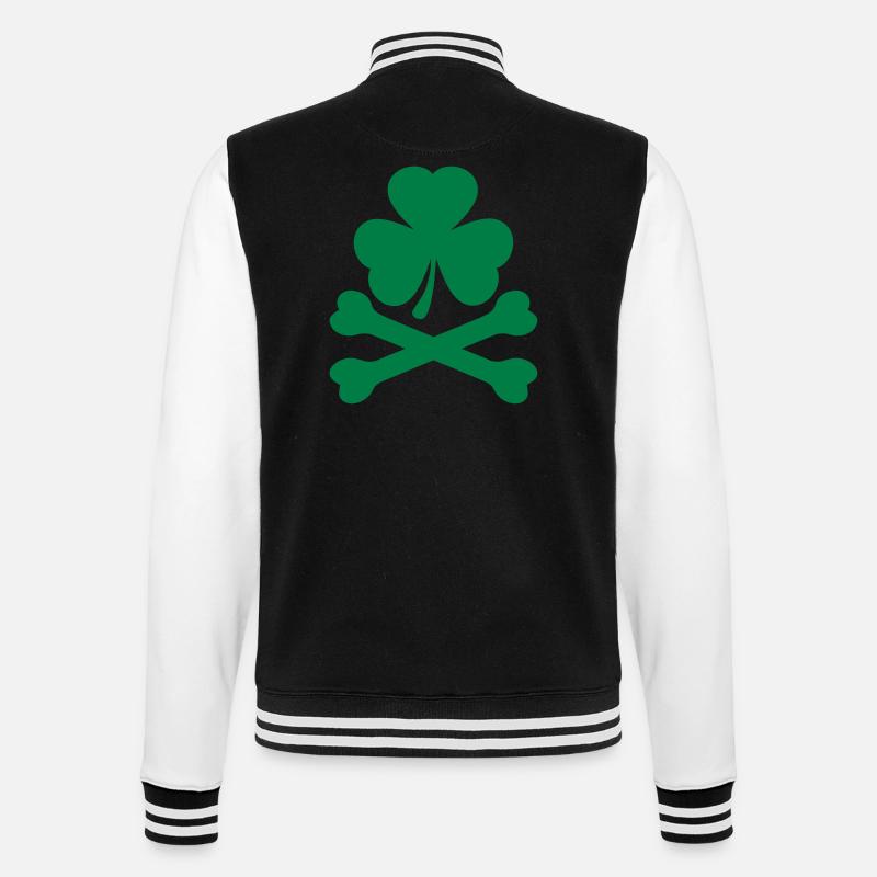 bad shamrock kleeblatt - College Sweat Jacket - black/white