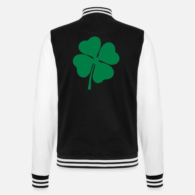 Symbol - Klee - College-Sweatjacke - Schwarz/Weiß