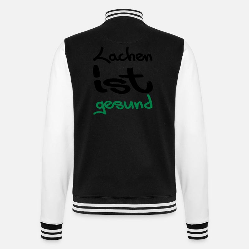 lachen ist gesund - College-Sweatjacke - Schwarz/Weiß