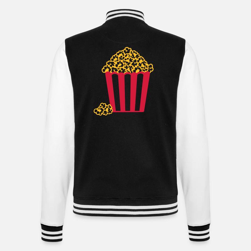 Popcorn - College-Sweatjacke - Schwarz/Weiß