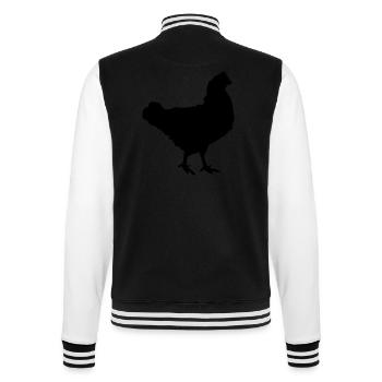 huhn silhouette design - College-Sweatjacke - Schwarz/Weiß - Hinten - Marisol (170cm)