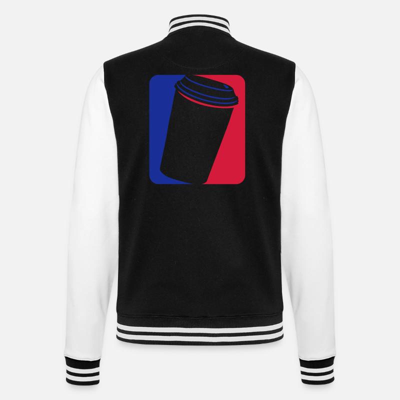 Tasse à café rouge bleu - Veste Teddy - noir/blanc