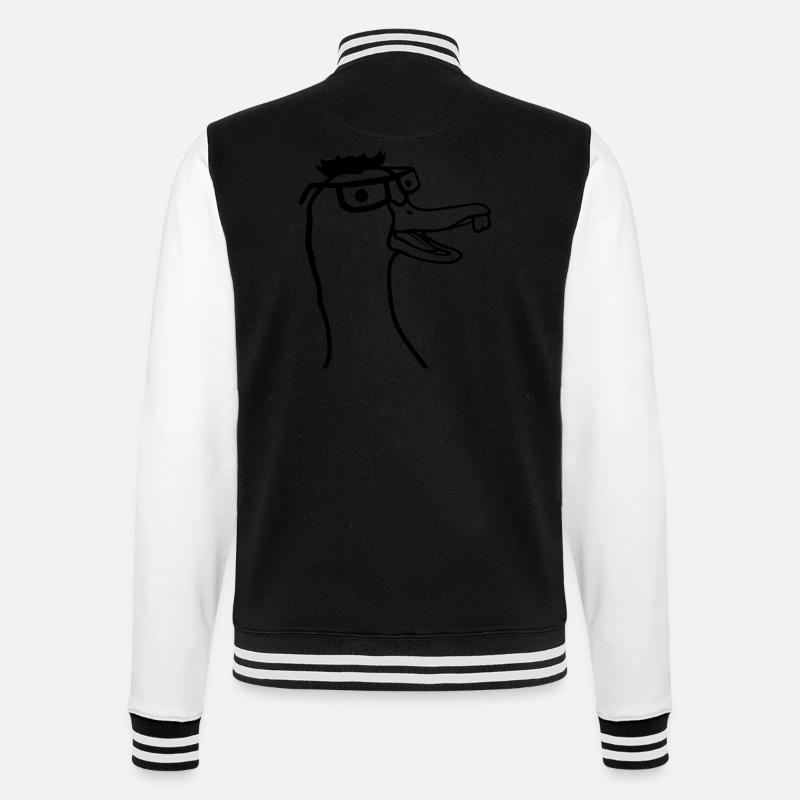 Geek Hornbrille Nerd Gans - College-Sweatjacke - Schwarz/Weiß