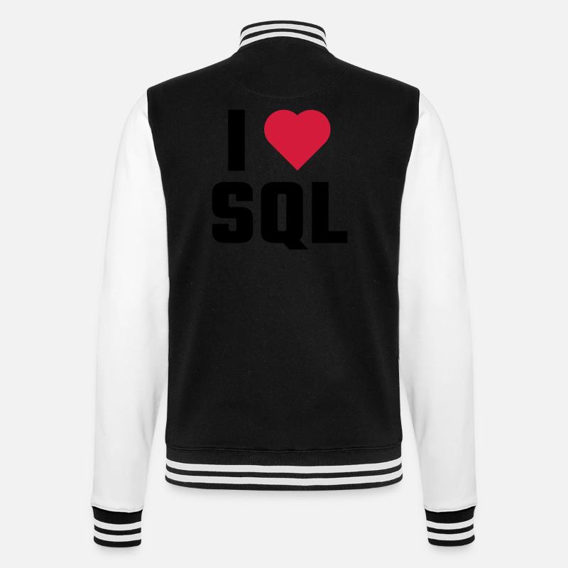 J'aime SQL - Veste Teddy - noir/blanc