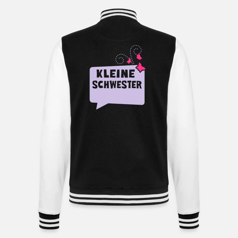 Little Sister - speech bubble - College Sweat Jacket - black/white