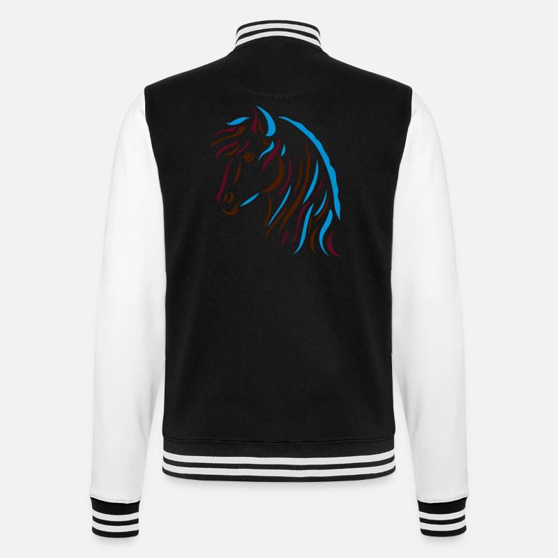 masterfitness_pony_3_color - College-Sweatjacke - Schwarz/Weiß