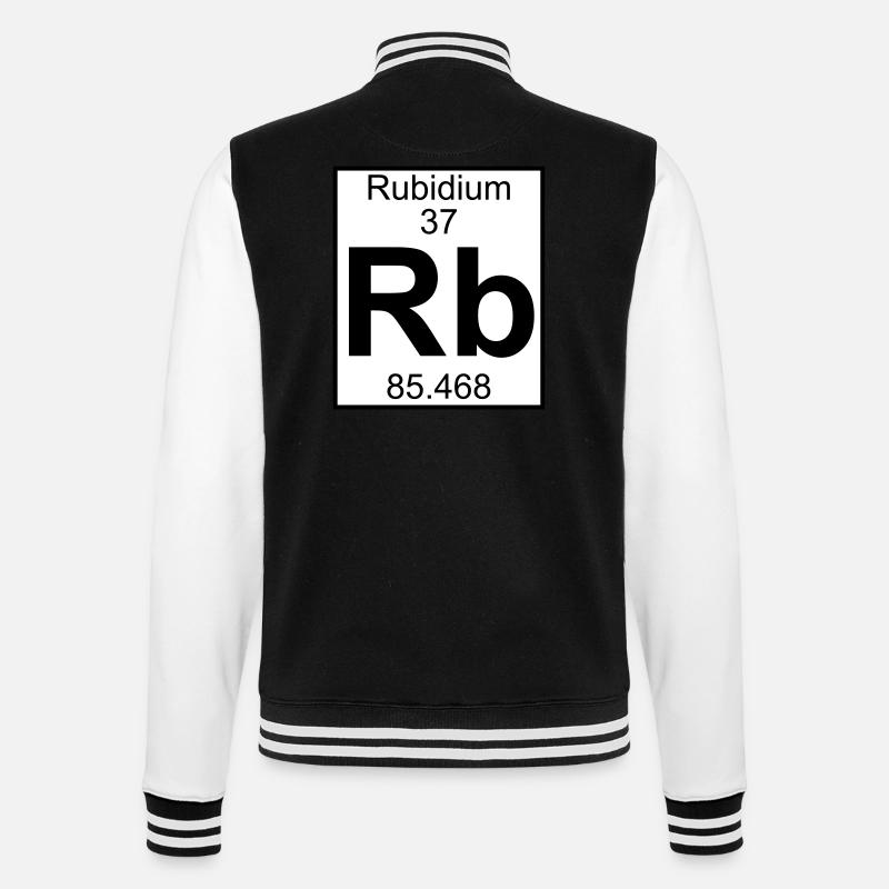 Rubidium (Rb) (element 37) - College Sweat Jacket - black/white