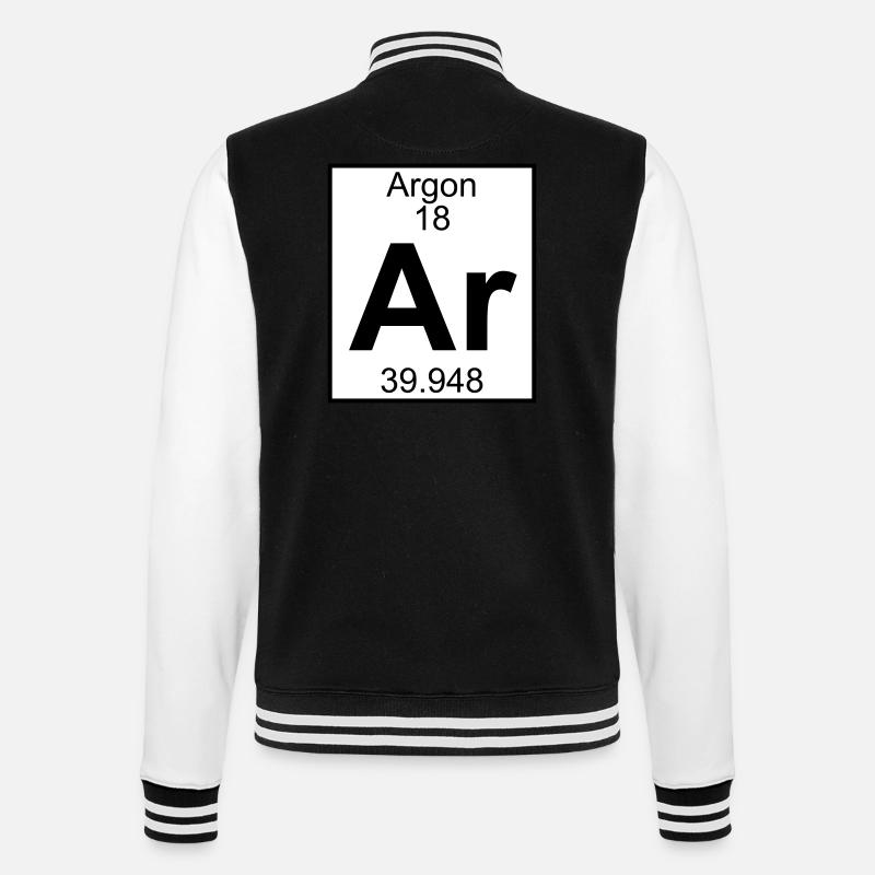 Argon (Ar) (element 18) - College Sweat Jacket - black/white