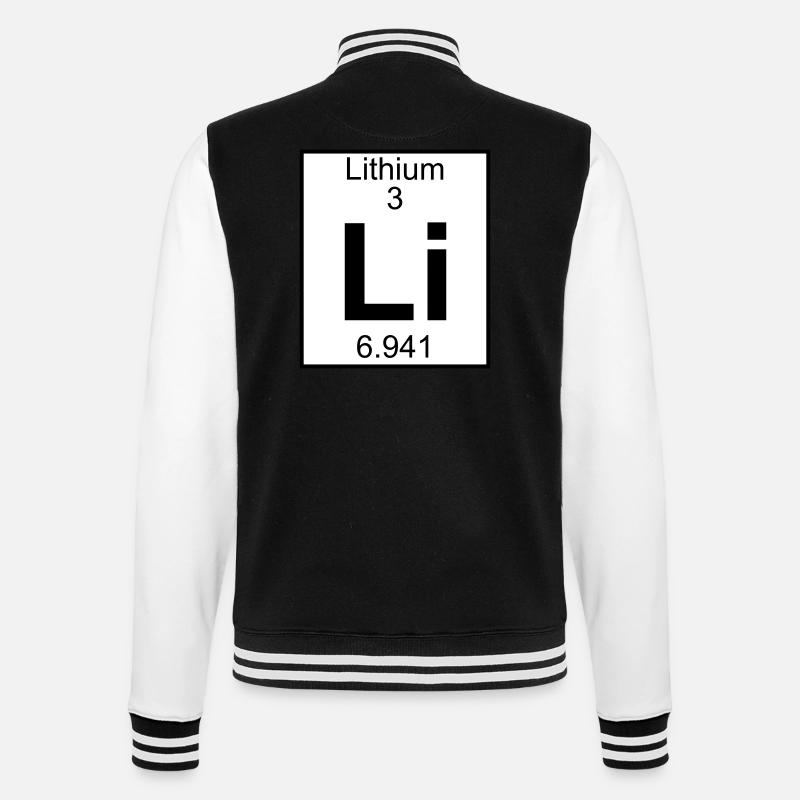 Lithium (Li) (element 3) - College Sweat Jacket - black/white