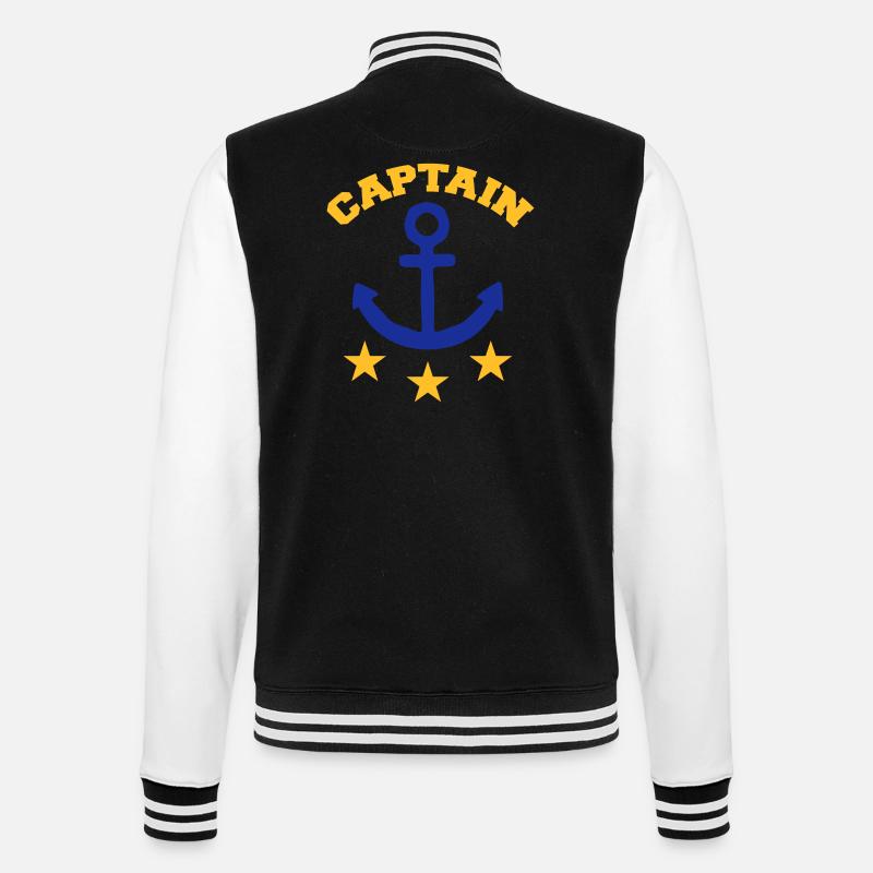 Captain - College-Sweatjacke - Schwarz/Weiß