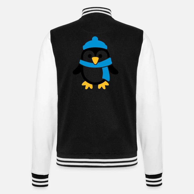 Pinguin - College-Sweatjacke - Schwarz/Weiß