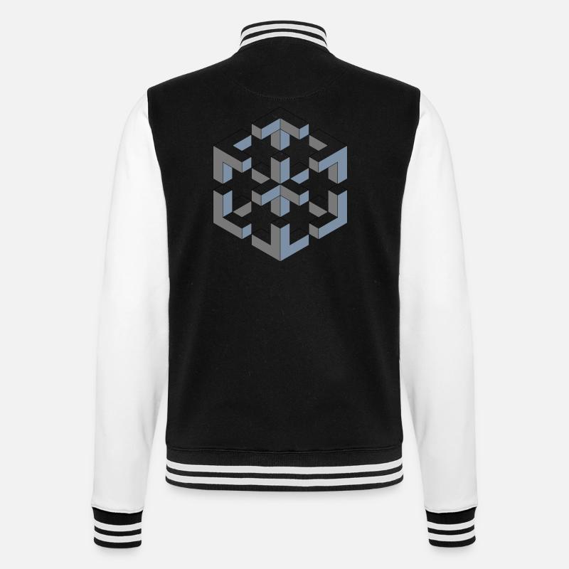 Impossible figure - College Sweat Jacket - black/white