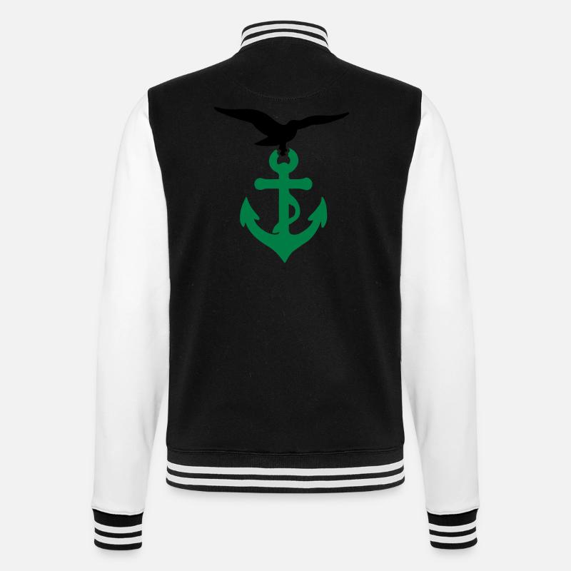 Anker Möwe - College-Sweatjacke - Schwarz/Weiß