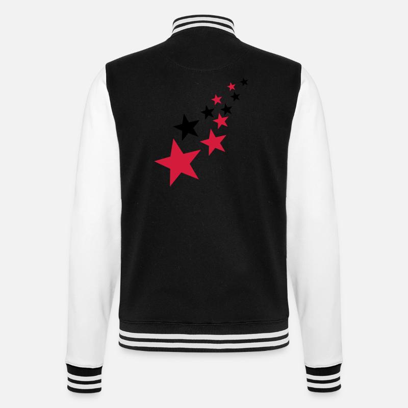 Sterne - College-Sweatjacke - Schwarz/Weiß