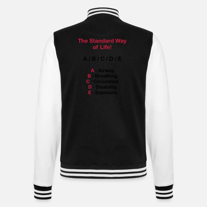Rettungsdienst ABC Schema - College-Sweatjacke - Schwarz/Weiß