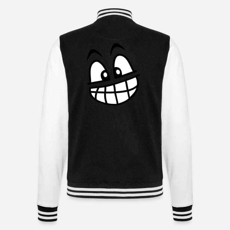 grin_face_2c - College-Sweatjacke - Schwarz/Weiß