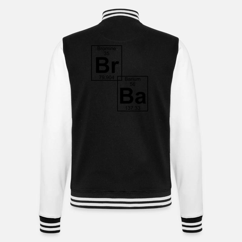 Br-Ba (brba) - Full - College-Sweatjacke - Schwarz/Weiß