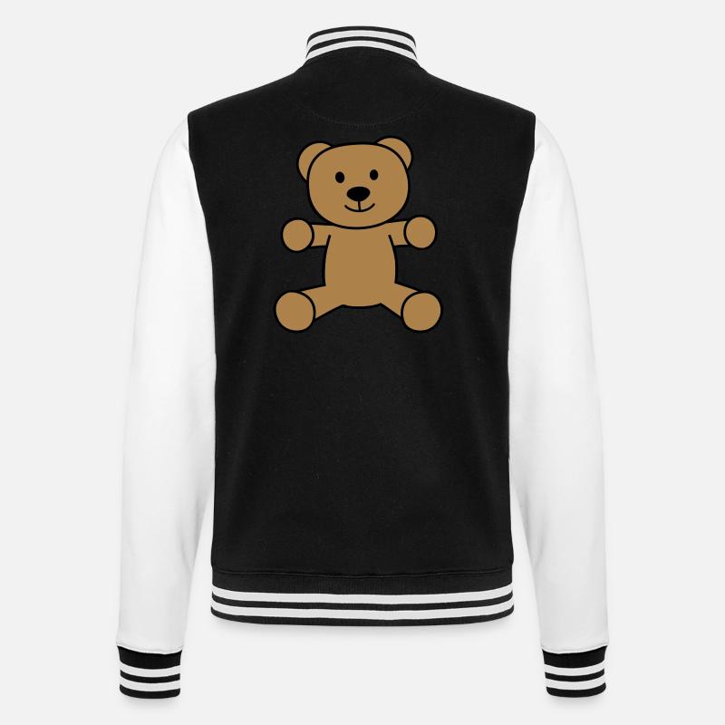 Teddybär - College-Sweatjacke - Schwarz/Weiß