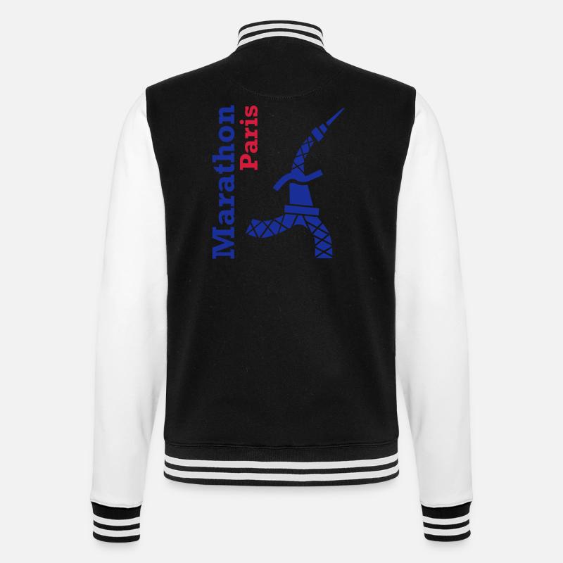 paris_marathon_eiffelturm - College Sweat Jacket - black/white