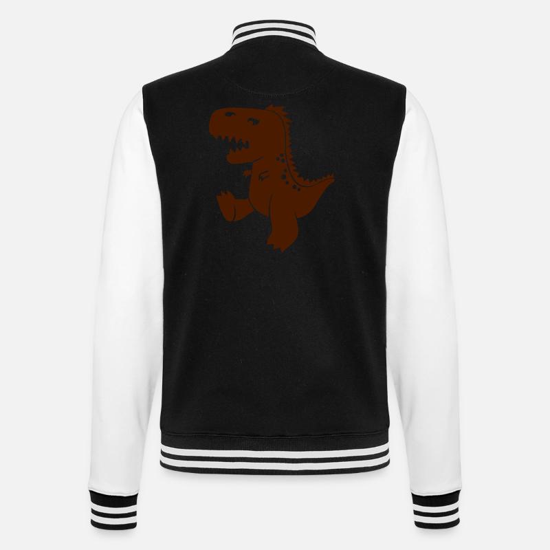 t-rex - College Sweat Jacket - black/white
