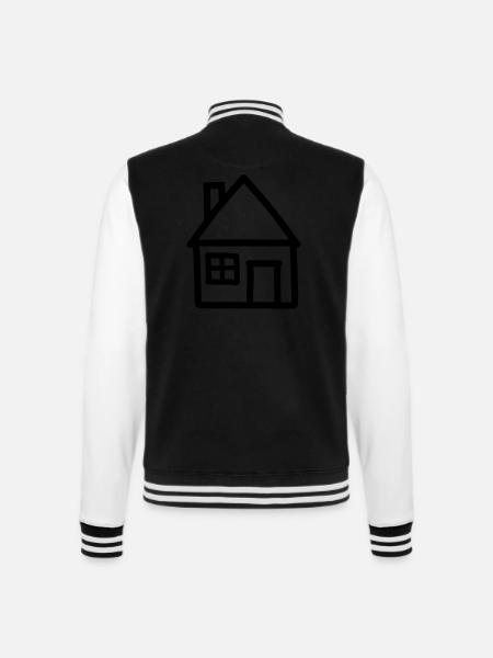Haus - College-Sweatjacke - Schwarz/Weiß