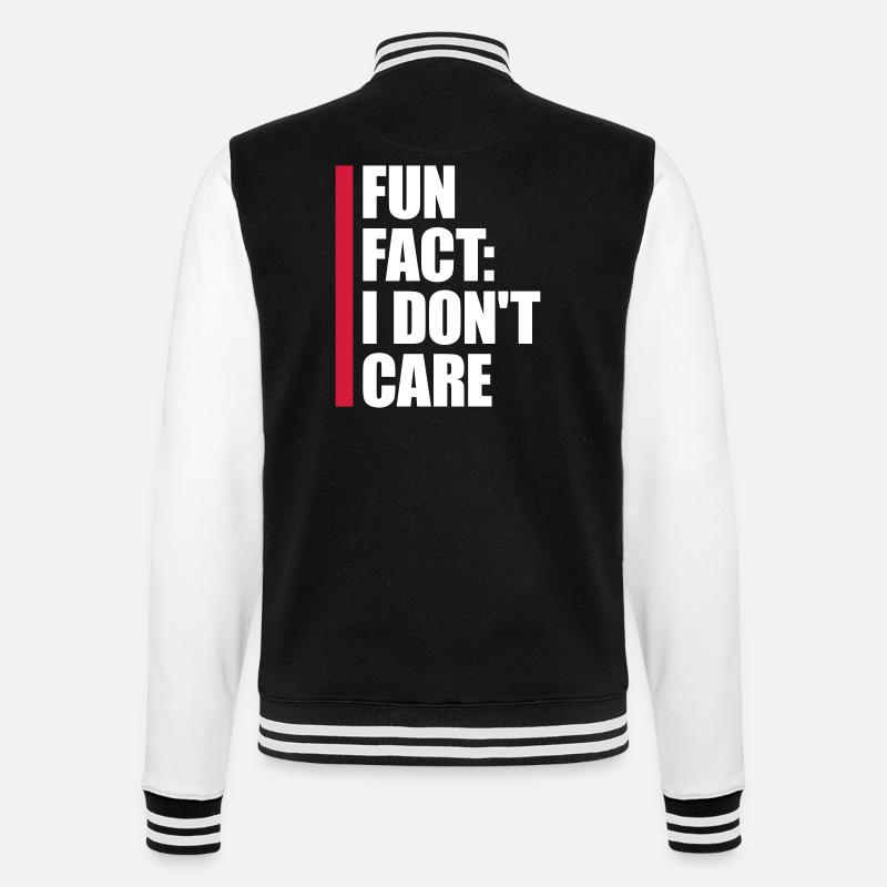 I dont care fact - College-Sweatjacke - Schwarz/Weiß