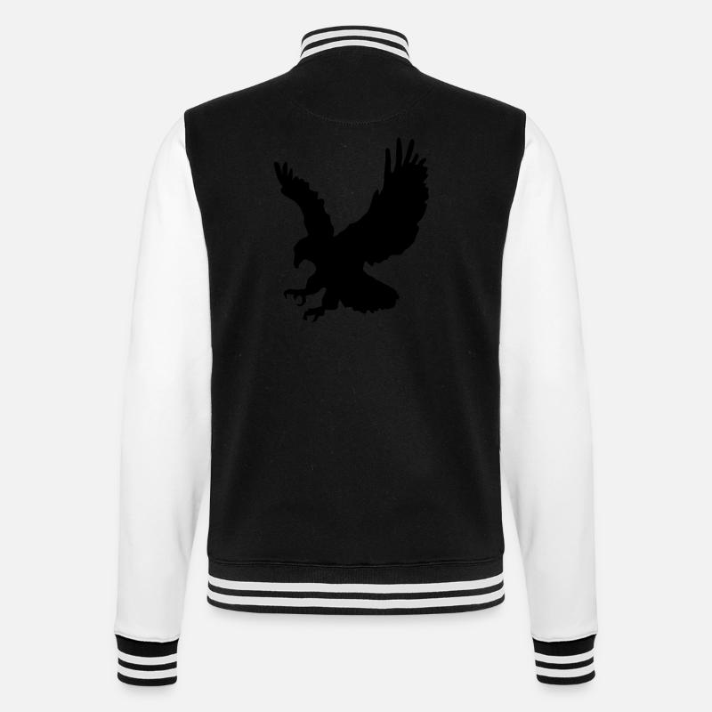 Swooping Hunting Eagle - College Sweat Jacket - black/white