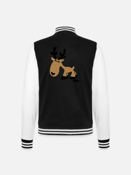 Rentier Rudi (c) - College Sweat Jacket - black/white