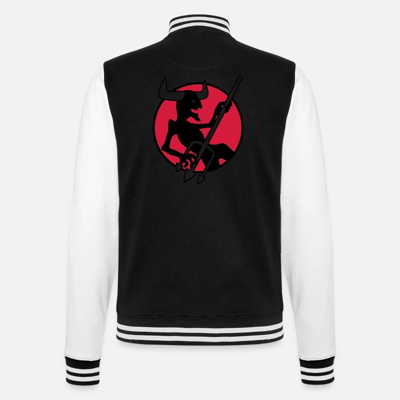 rockin_devil_3c - College Sweat Jacket - black/white