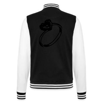 Heart diamond ring - College Sweat Jacket - black/white - Back - Marisol (170cm)