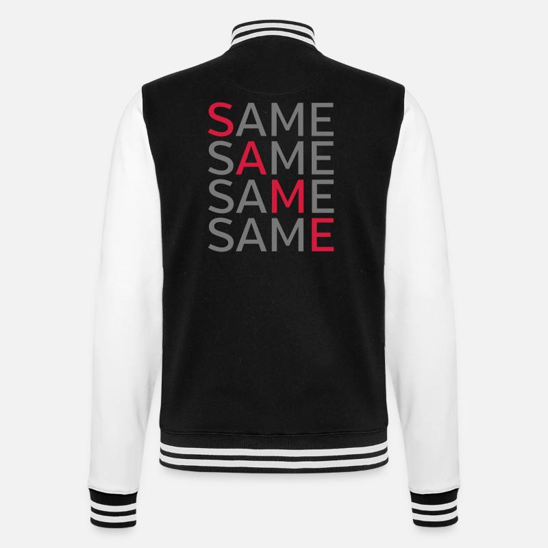 Same Same Same Same - College Sweat Jacket - black/white