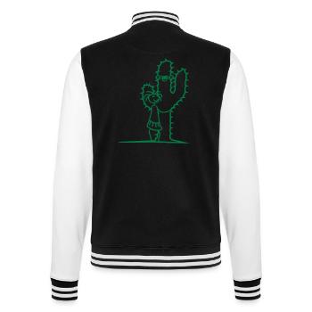Cactus Hugging Girl Cacti Love Cute Prickly - College Sweat Jacket - black/white - Back - Marisol (170cm)