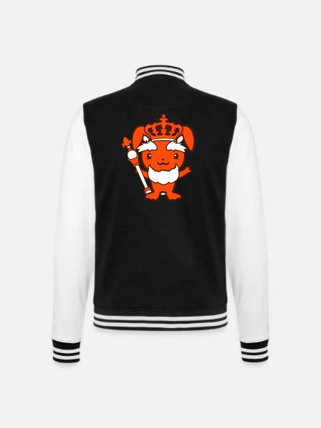 Kaninkonge Krone Gammel Scepter Hersker Leder - College sweatjakke - sort/hvid