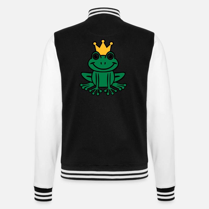 Frosch - College-Sweatjacke - Schwarz/Weiß