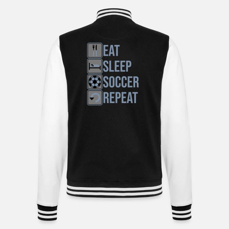 Eat Sleep Soccer Repeat - College Sweat Jacket - black/white